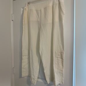 Eileen fisher white crop cargo pants